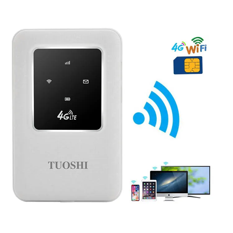 Tuoshi new arrival 150Mbps 10 User SMS WPS wireless mifis sim card pocket hotspot lte 3g 4g mobile wifi router with battery
