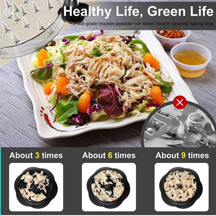 2024 Popular Kitchen Tools 9.84 Inch Petal Chicken Shreder Upgrade Chicken Breast Salad Chopper Large Chicken Shredder