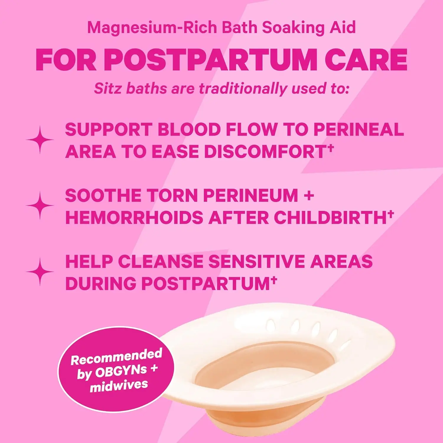Private Label Natural Organic Postpartum Sitz Bath Soak Dead Sea Salt for Perineal Care & Cleansing