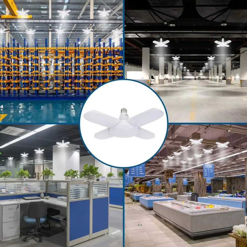 60 w 4 Adjustable Panel Shop Parking Work Light Trilights Bulbs Ceiling 60w Led Deformable Garage Adjustable Lights Led