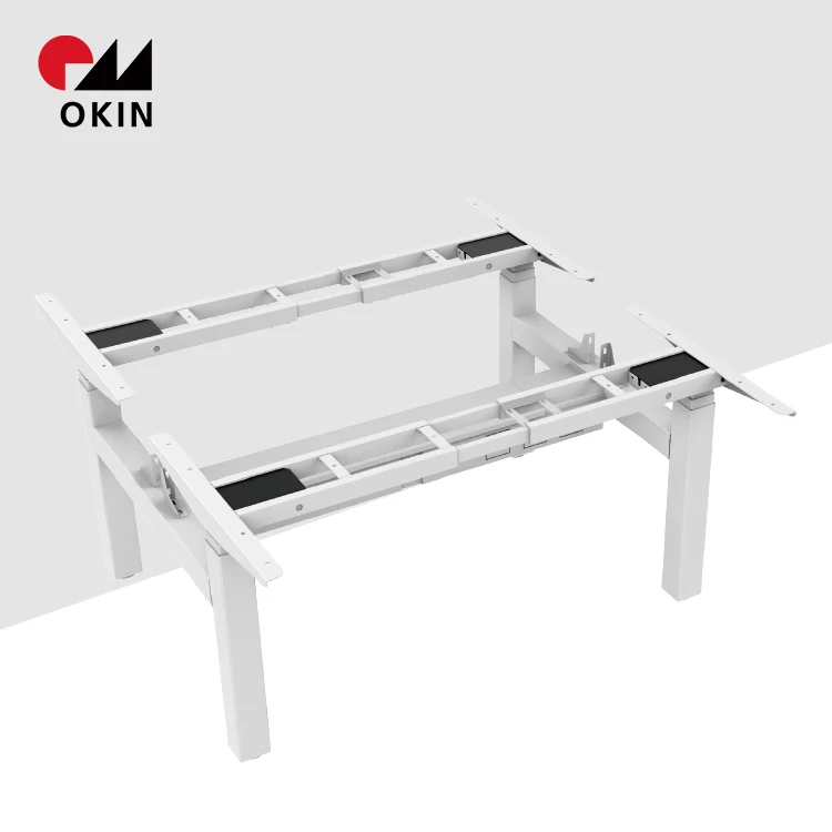 High Quality OKIN Four Motor Three Stage Smart Home Office Standing Desk Face to Face Height Adjustable Standing Desk Frame