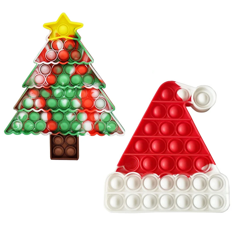 
Amazon Hot New Pack Fidget Autistic Push Bubble Water Christmas Sensory Silicone Baby Squishy Toys For Autistic Children 