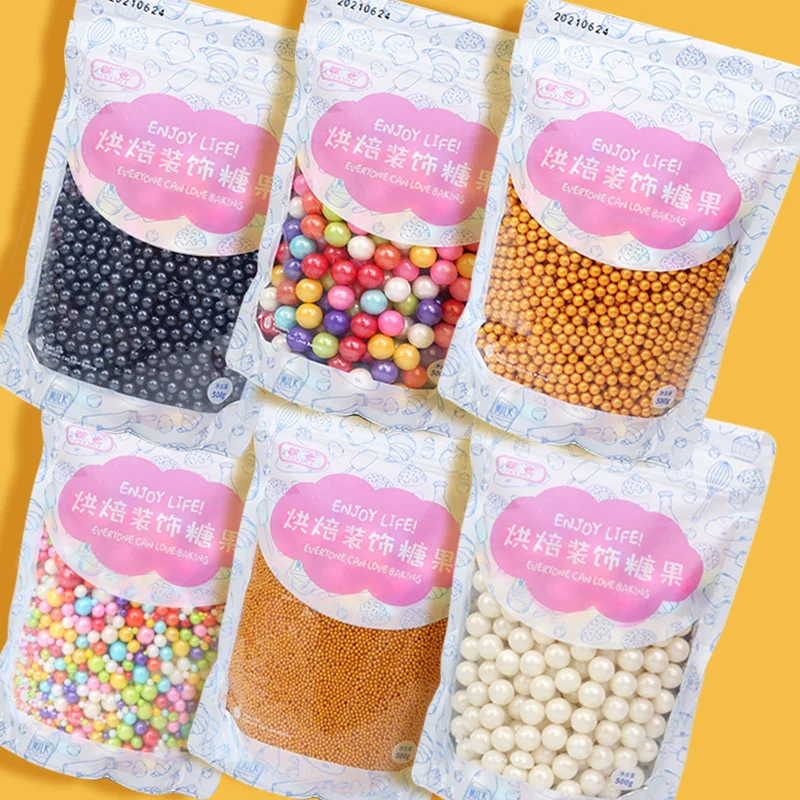 New Multicolor Crinkle Edible Sprinkles Cake Decoration White Edible Sugar Pearls For Cake Sprinkles Cake Decorating Supplier