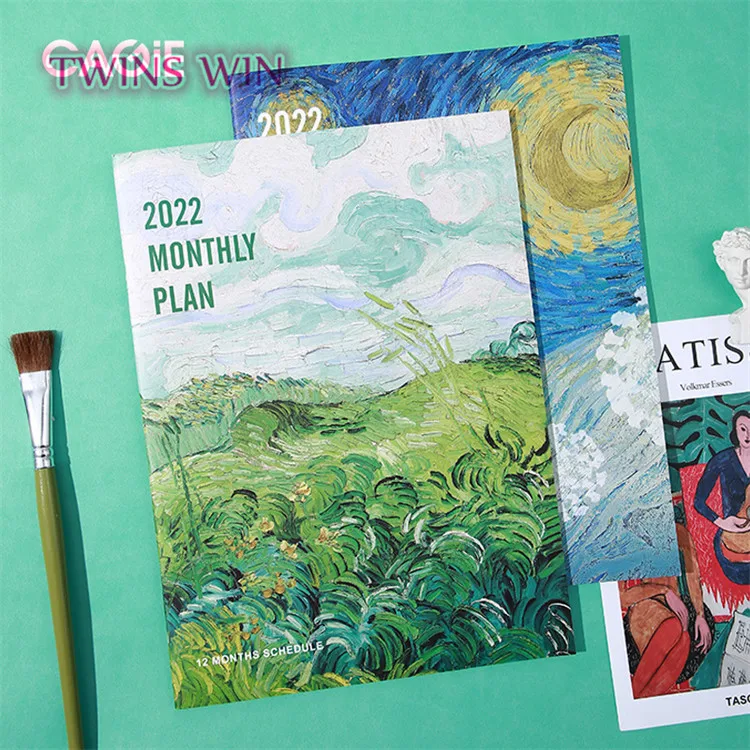 Блокнот серии Ван Гога блокнот для рисования с ручной росписью в клетку карта разума A4 2022 ежемесячный планировщик литературы