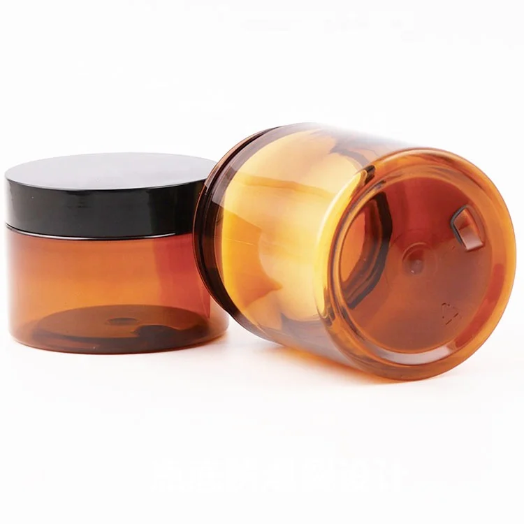 8 oz 250g thick wall acrylic marble  jar lipscrub container brown amber pet 8oz cosmetic plastic jars with lids for honey