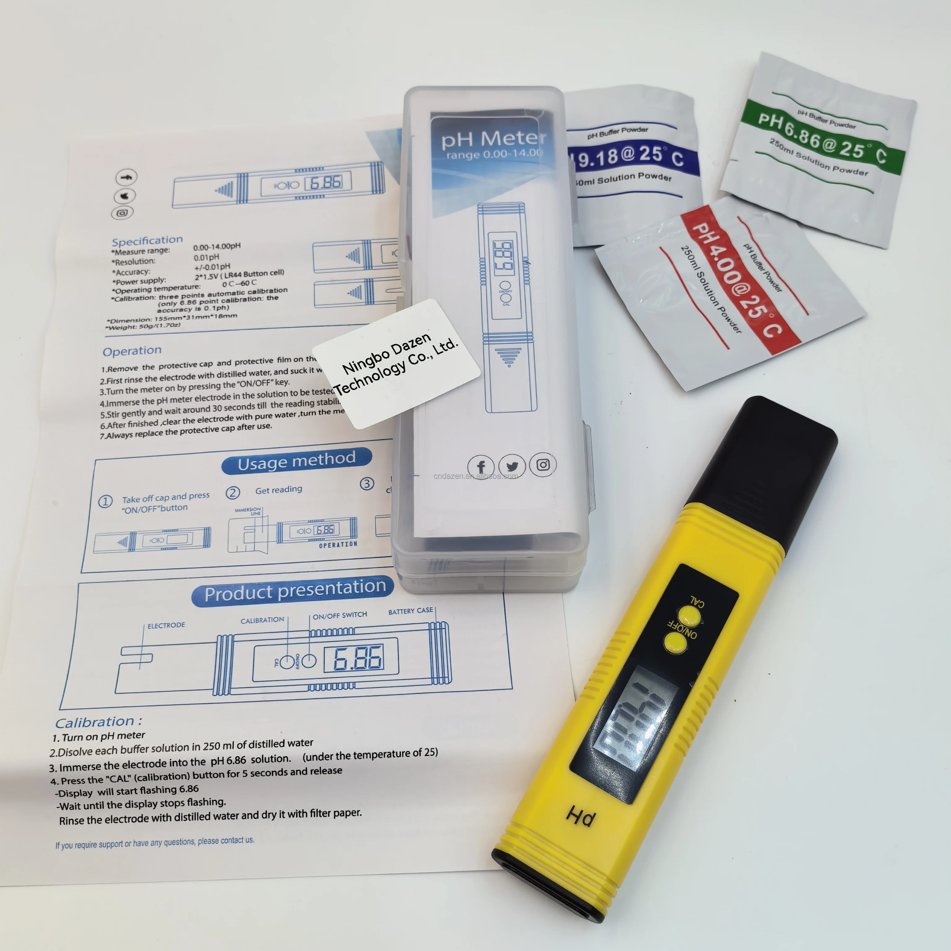 Digital pH Meter Tester Pen ABS Hydroponics Water Analyzer for Home Use Smart Home TDS Pen