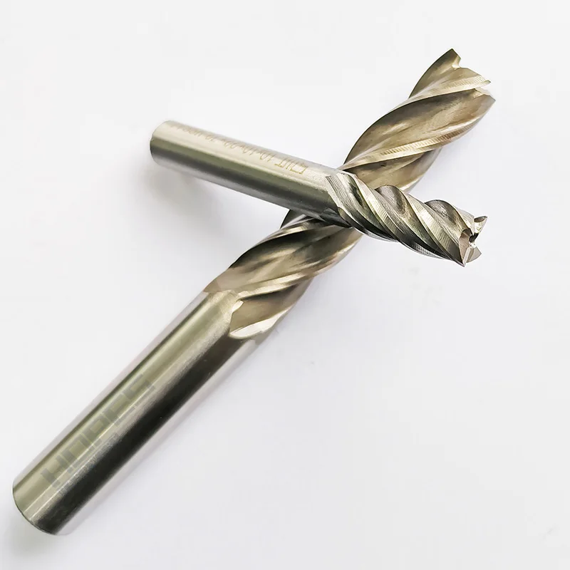 HSS-Al Spiral flutes 4T end milling cutter diameter 1.5-20mm with extra length CNC machining cutting tools