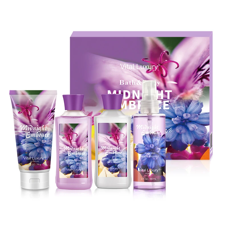 Private label Wholesales Body care set body wash  shower gel  lotion mist travel bath skin care set