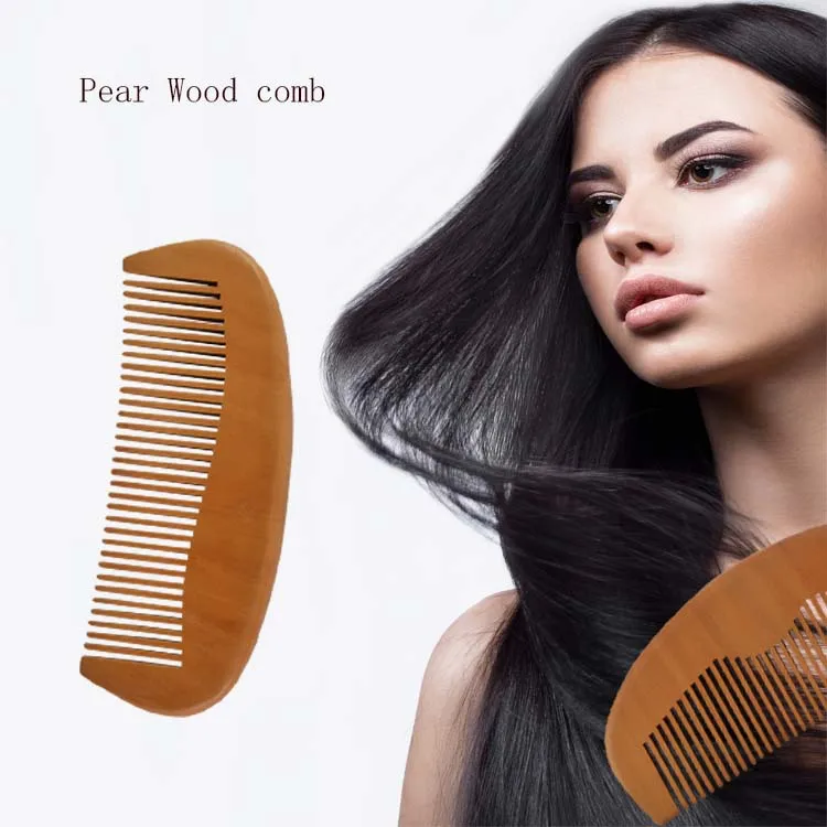 Chinese Custom Beech Pear Anti Static Tangle Small Fine Comb Wood Hair Comb Set Wooden Beard Comb Set Manufacturers