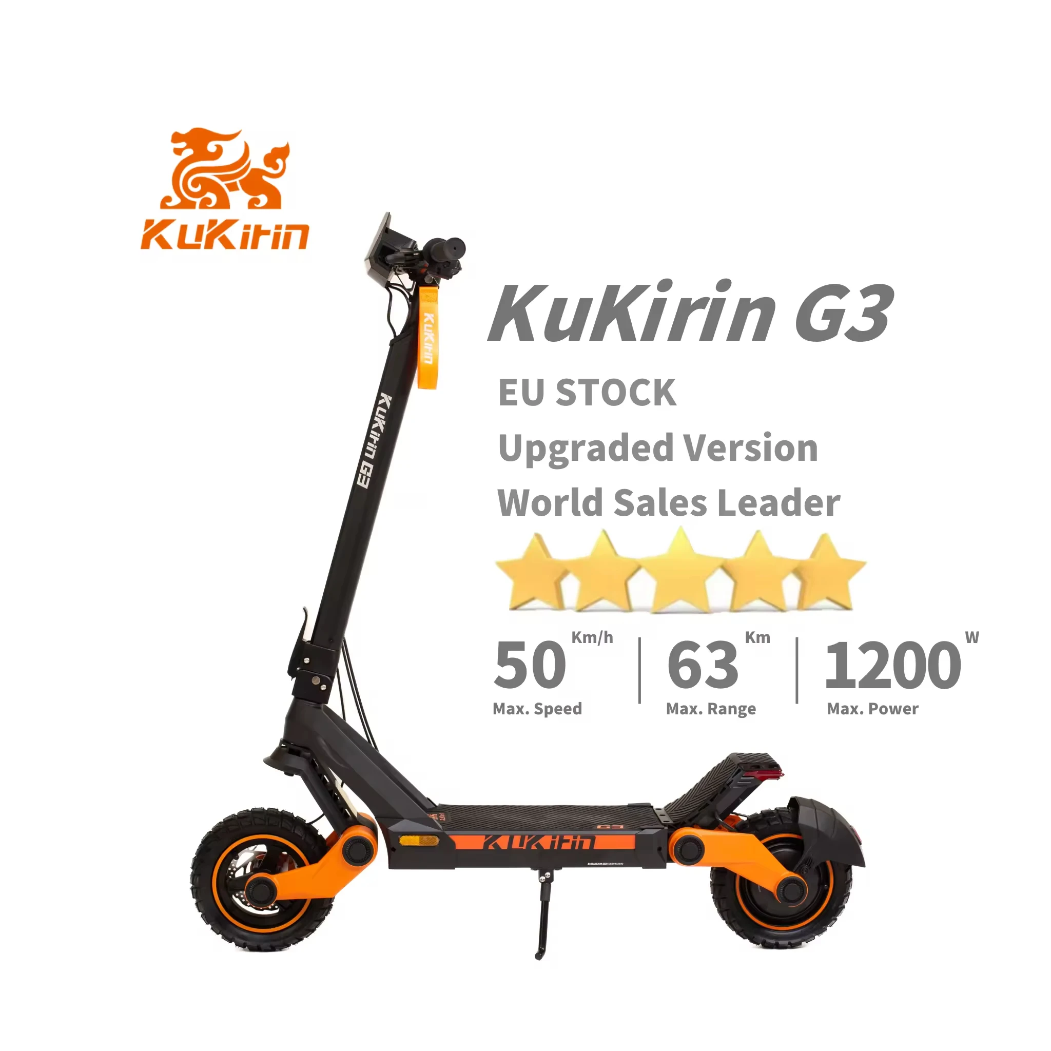 EU Warehouse Direct KuKirin G3 Adult Foldable Electric Scooter 1200w Electric Scooter