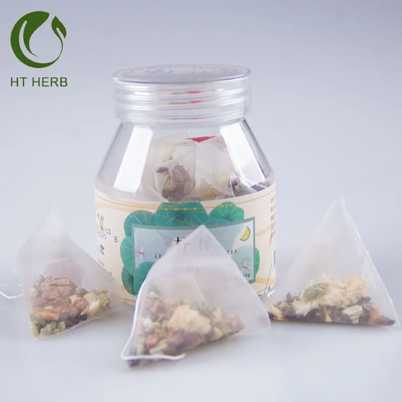 Вкусное смешивание китайский сушеный фруктовый чай вкус с лимоном Кассия Боярышник хризантемы листьев