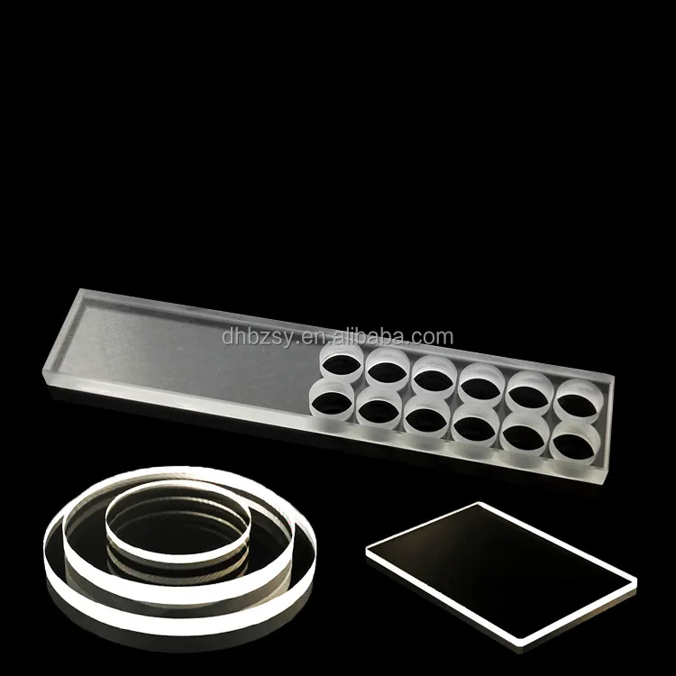 Quartz glass sheet 35 * 10 * 1 / 2mm JGS1 high temperature resistant fine polished high permeability quartz coated substrate