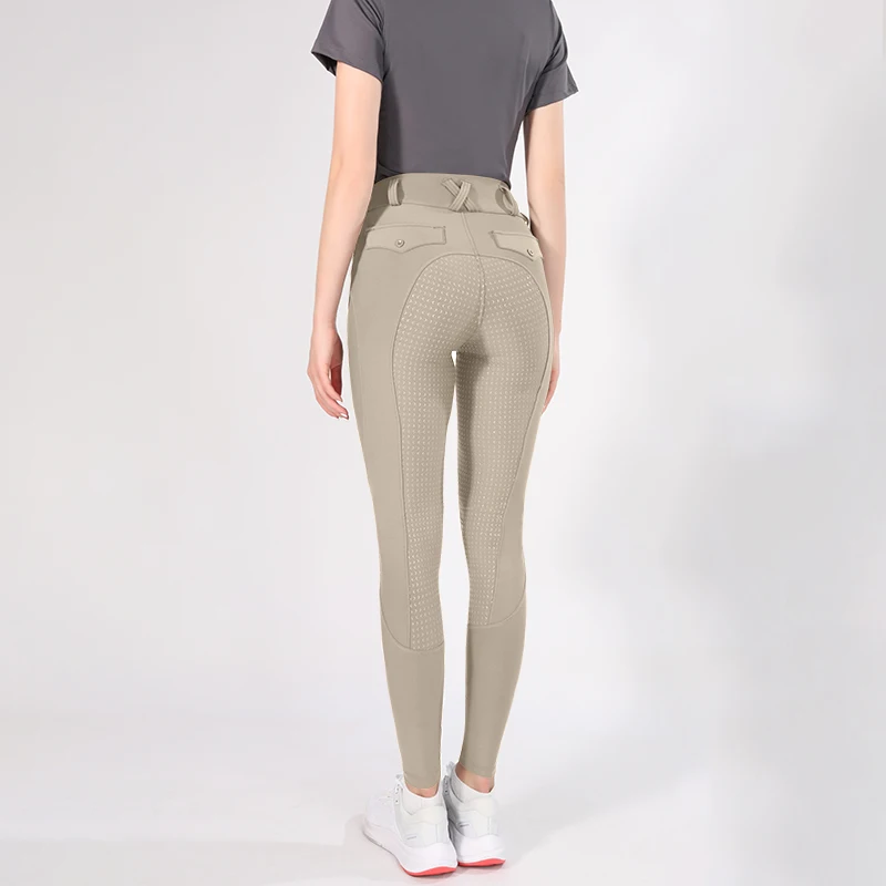 Eco-Friendly Black  Breeches jodhpurs Full seat silicone Riding Tights With Zipper Women Equestrian Pants