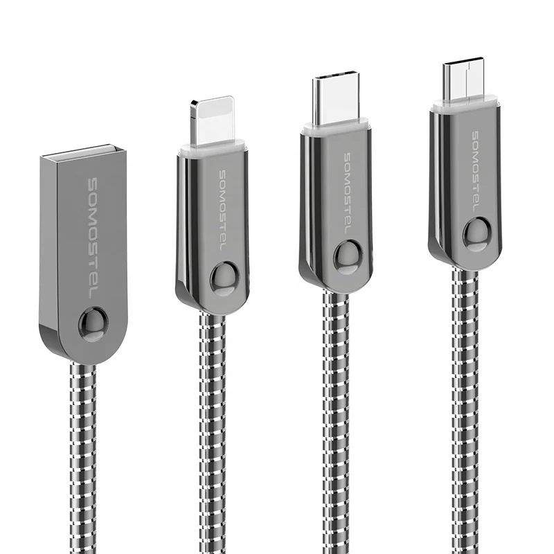  Высококачественный Плетеный Usb-кабель из цинкового сплава для зарядки и передачи
