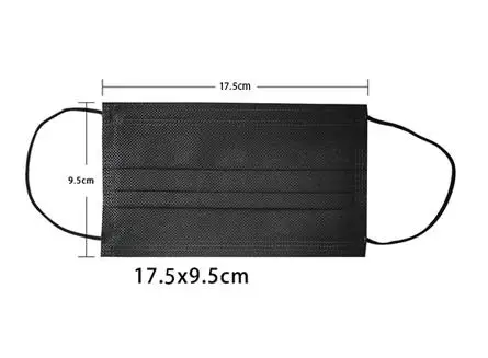  manufacturer 50pcs/Box disposable black 3Ply Face mask breathable Earloop custom Disposable Black face facemask