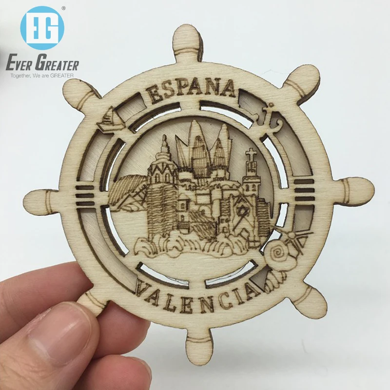 Customized High Quality  3D Wood Personalised Country Fridge Magnets Fridge Magnet Manufacturer Supply