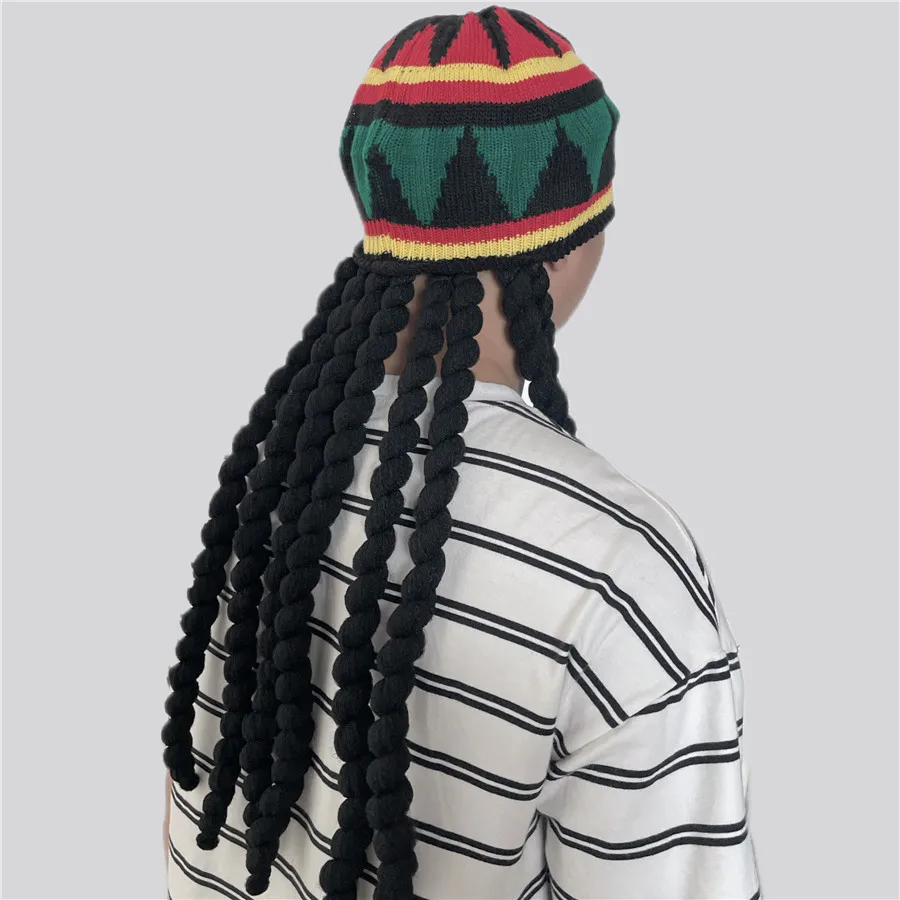 Wholesales Cheap Unisex Fashion Crochet Rasta Hat Custom Rasta Crochet Slouchy Knitted Jamaican Handmade Knit Beret Hats