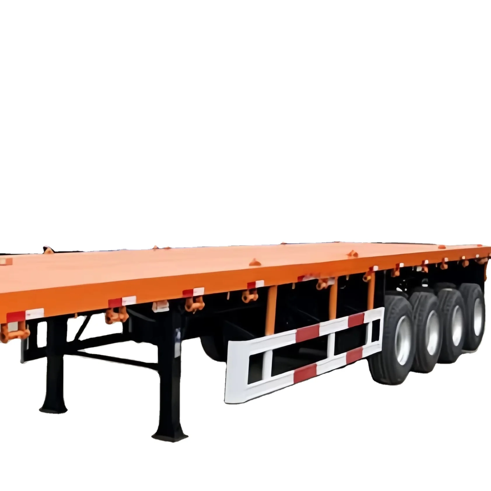 China Manufacturing 3-axis 4-axis 6-axis 50T 80T 100T container transport truck semi trailer with container lock truck trailer