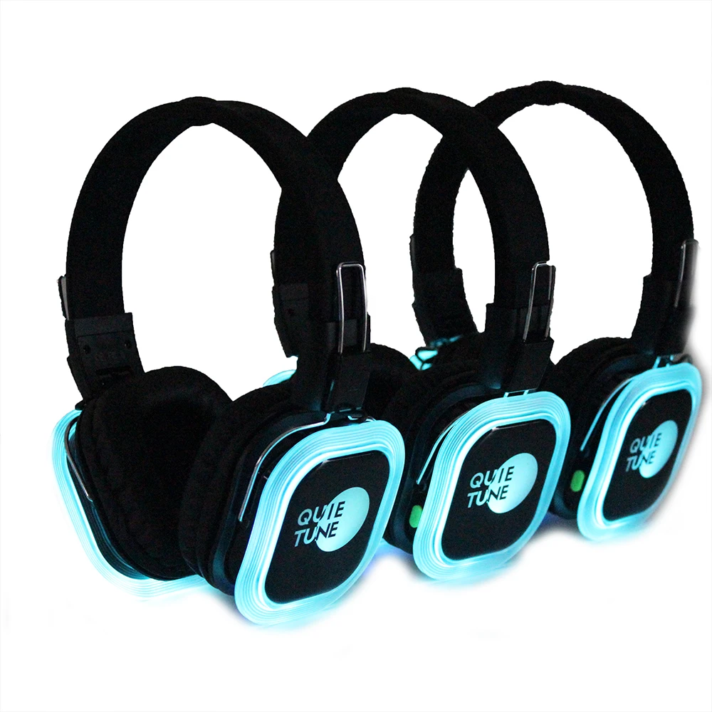 F39 500M wholesale Silent Disco Headphone control distance Quiet Party headset Stereo silent disco earphone