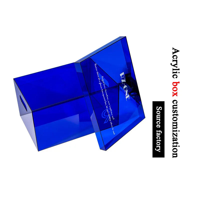 Acrylic box custom translucent dust proof storage box Beauty clam shell cover with hand gift display box