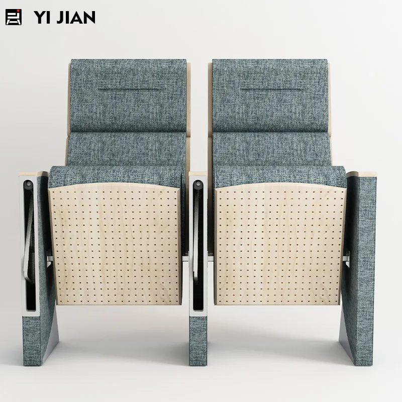 High-End Aluminum Alloy Auditorium Seat with Writing Table Elegant Theater Furniture for Lecture Hall Chair