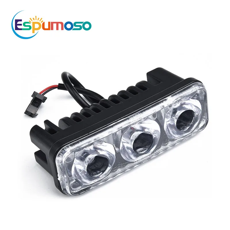 Дневные ходовые огни 3SMD 12 В 24 В, светодиодные дневные ходовые огни 9 Вт, водонепроницаемые белые Автомобильные противотуманные фары, ходовые огни