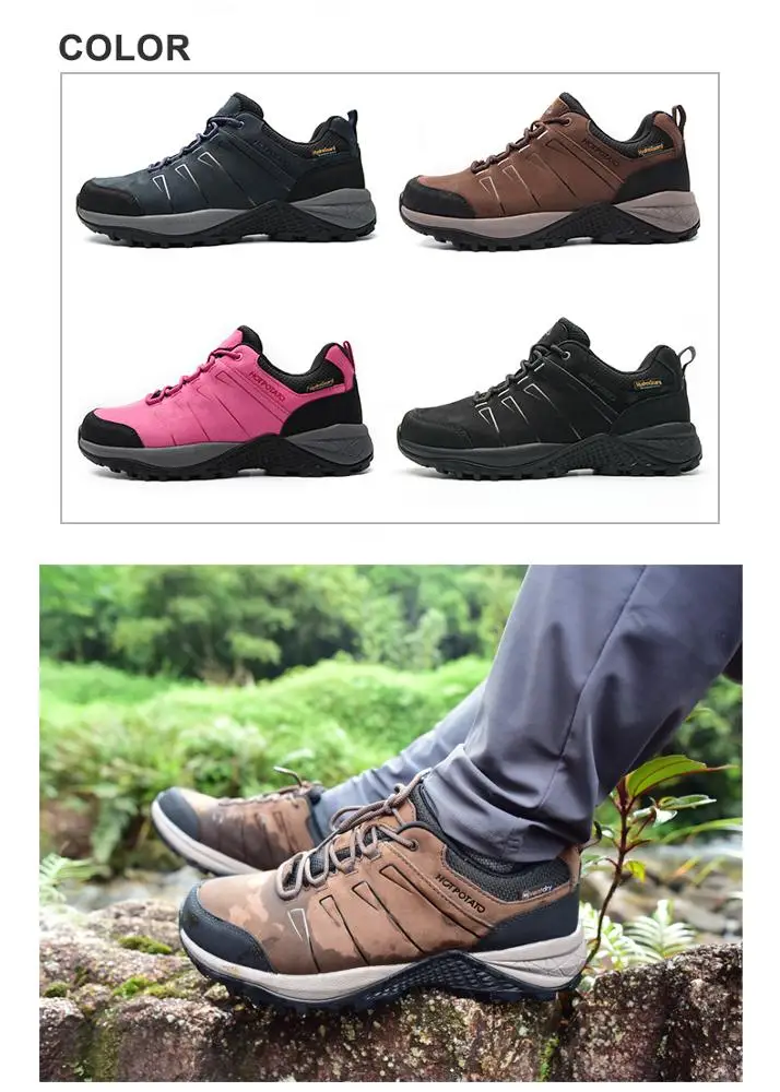 HOTPOTATO featured 100% waterproof nubuck premium leather outdoor hiking shoes