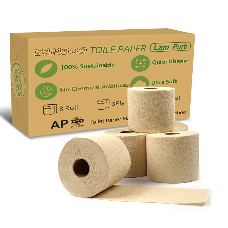 Lampure Embossed Tissue Paper/Bamboo Toilet paper/Soft Toilet Tissue