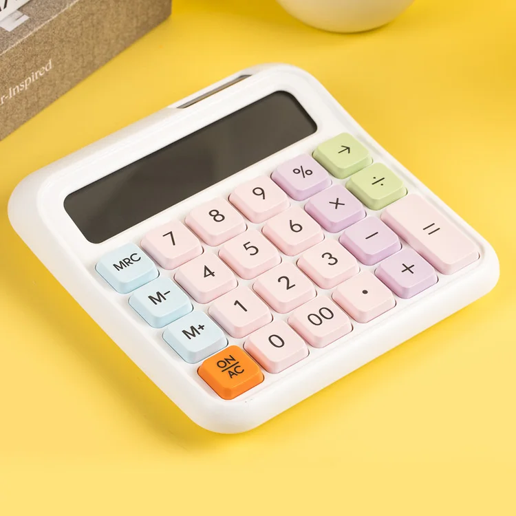 White wholesale mechanical keyboard office Battery  desktop 12 digits Electronic Calculator office calculator