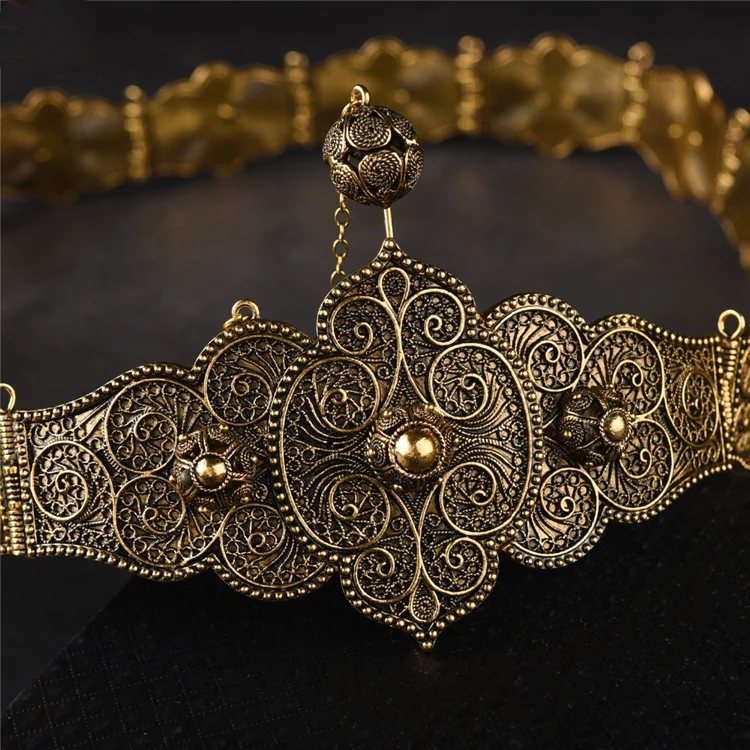 2021 March Hot selling Turkish Ethnic Retro pattern belt for women Caucasus traditional wedding waist chain for women