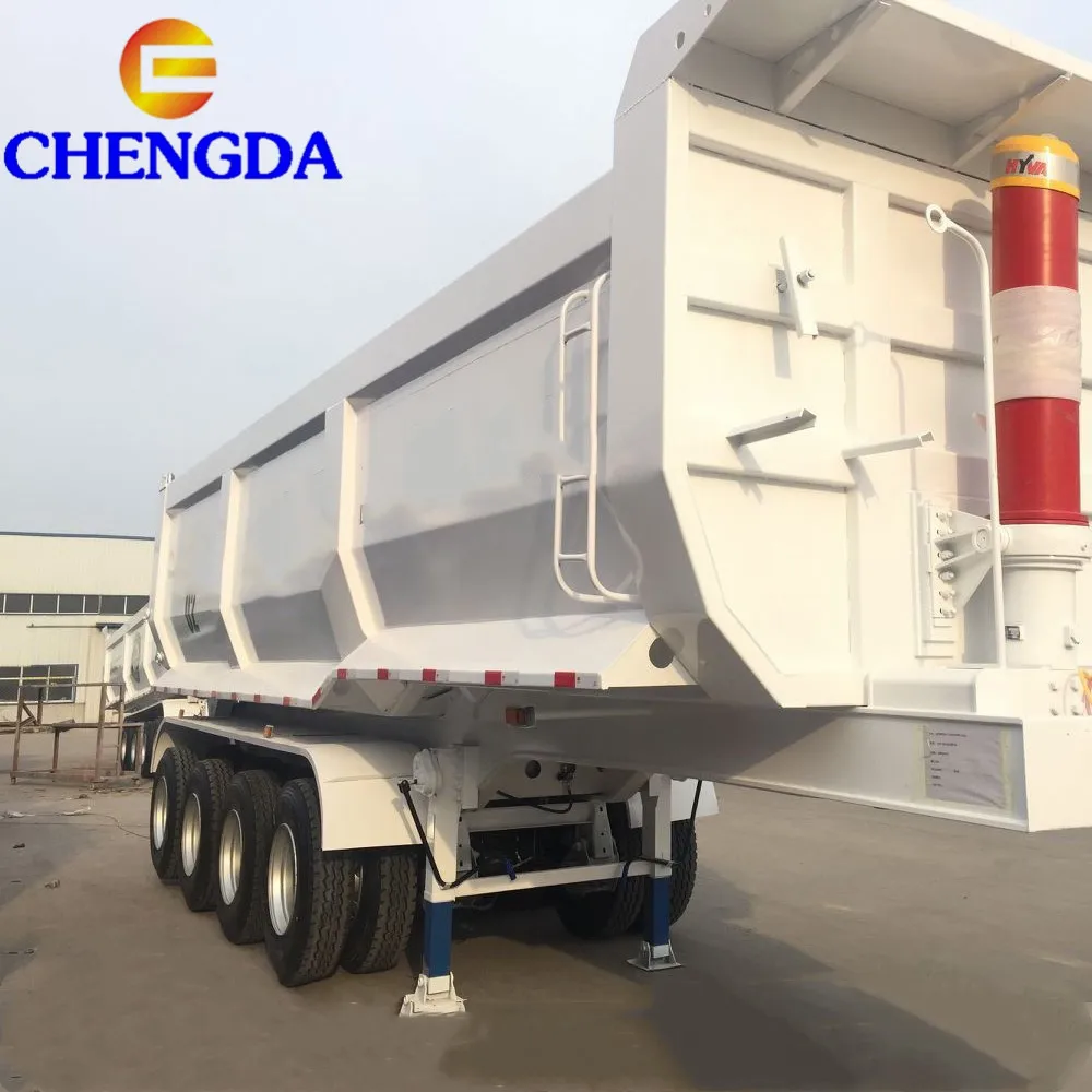 U Shape 4 Axles Rear Tipper Dump Truck Trailers Semi Tipping Trucks for Africa Market