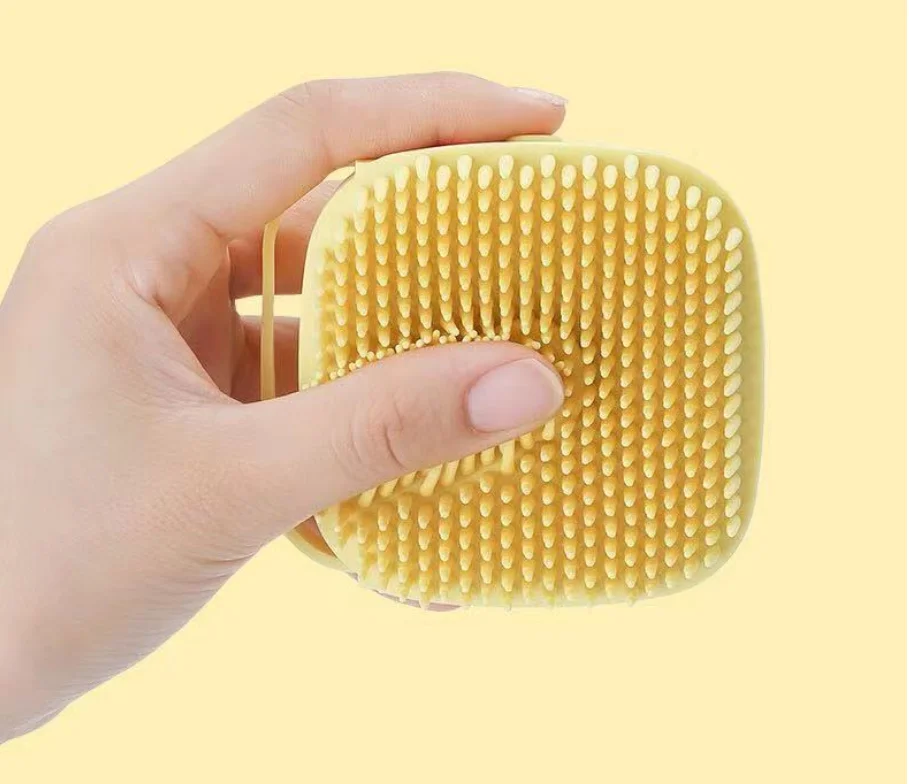 Pet Grooming Bath Massage Brush with Soap and Shampoo Dispenser