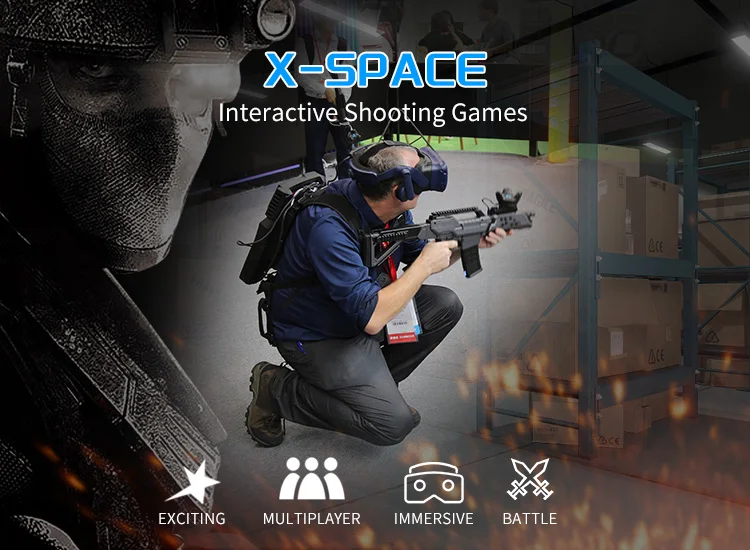 LEKE Franchise Big Space Vr Multiplayer 4 Player Virtual Reality Battle Big Family VR 9D Shooting Game Machine