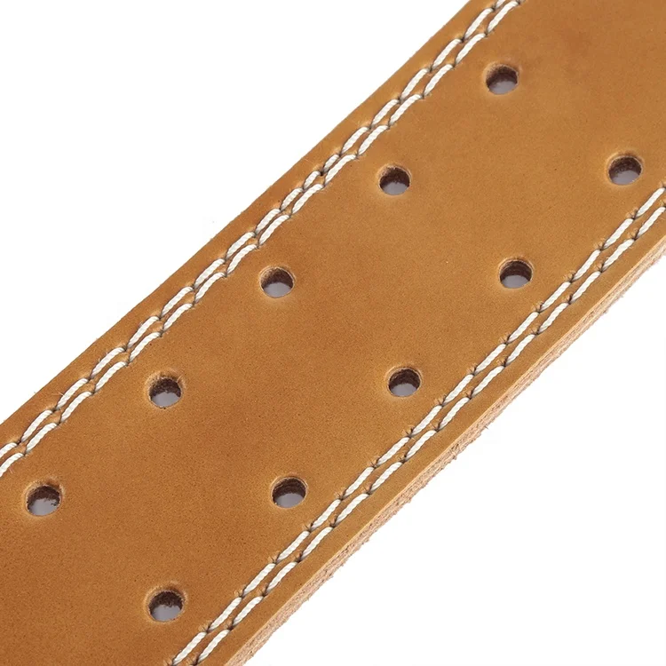 Customized Fashionable Brown Leather Weightlifting Belt Power Weight Lifting Belt