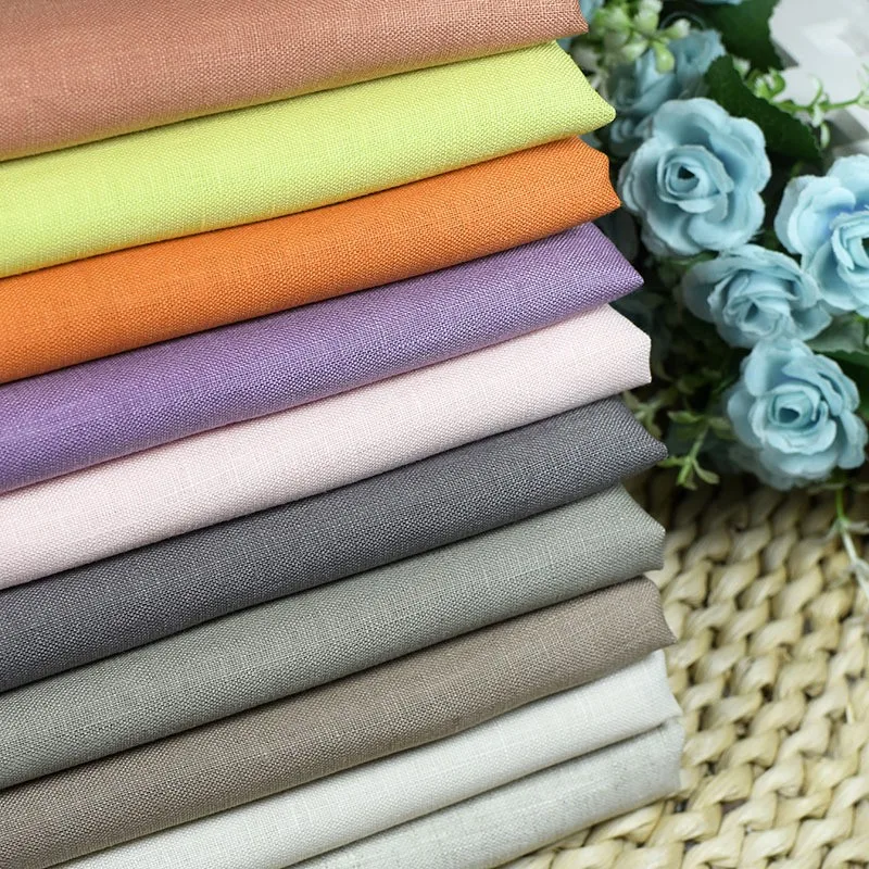 High Quality Eco Friendly Solid Color 14S Breathable Slub Woven 100% Linen Fabric For Dress