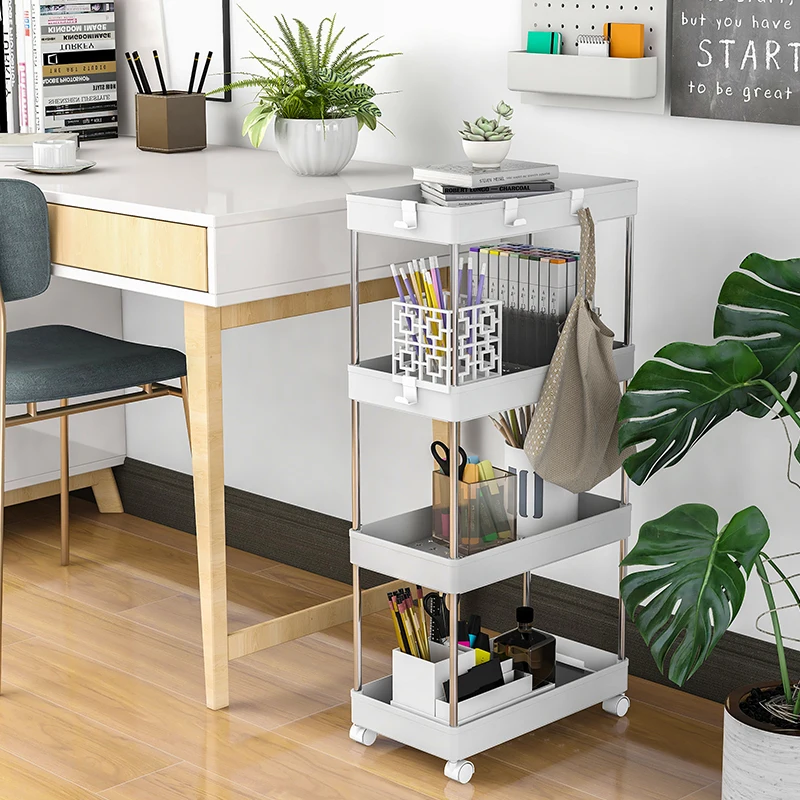 3 Tier Slim Storage Cart Mobile Shelving Unit Organizer Slide Out Rolling Utility Storage Cart