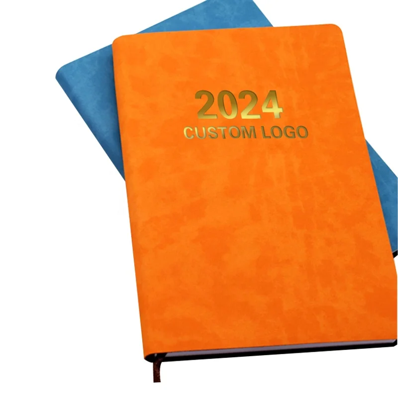 Custom Layout and Cover Design Leather Notebook Diary A6 or A5 2024 Agenda with Italian Language