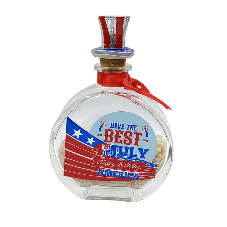 Custom Printed Souvenir Gift Design Glass Wishing Bottle Drift Bottle Keychain