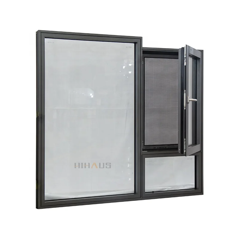 Hihaus custom aluminum frame double glazed window manufacturer casement windows