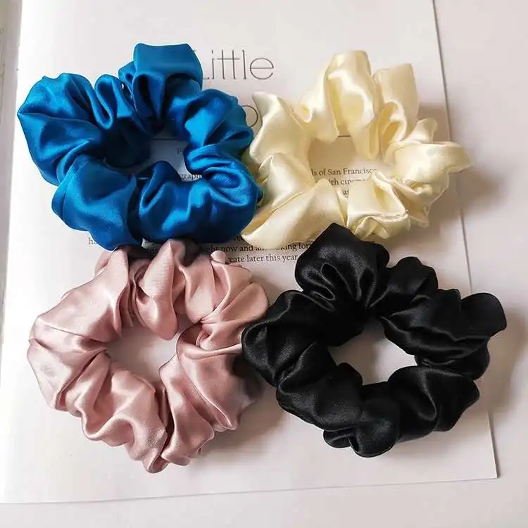 
Custom Colorful 19mm 22mm 30mm Women Silk Hair Scrunchie Set 100% Pure Mulbery Silk Scrunchies 100% mulberry silk scrunchies 