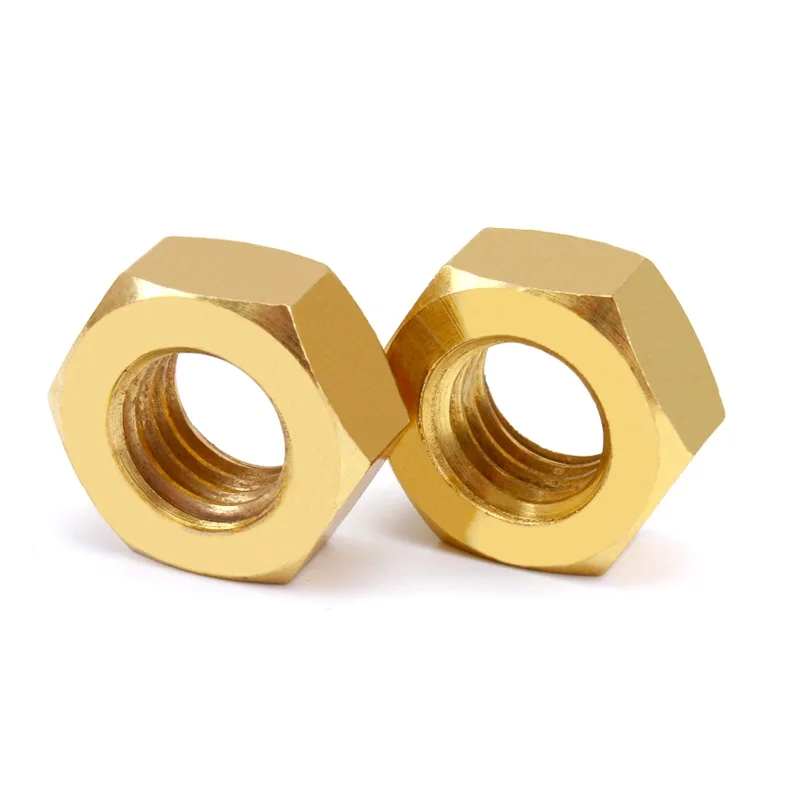 DIN934 Brass Copper Hex Hexagonal Nut M1.6 - M16 Screw Bolt Nuts Hardware Fastener