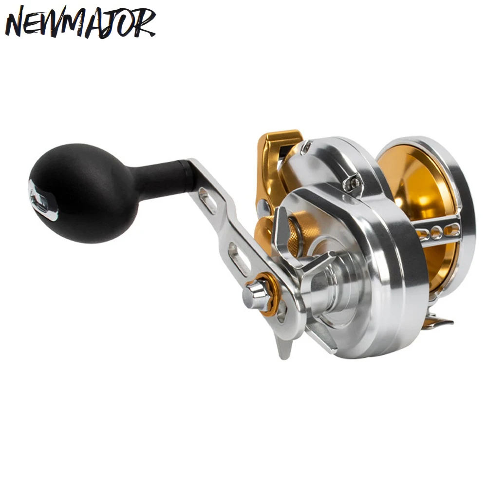 NEWMAJOR 9-15kg 6.3:1 8+1BB Slow Jigging Fishing Reel Baitcasting Wheel for Trolling Stream Fishing