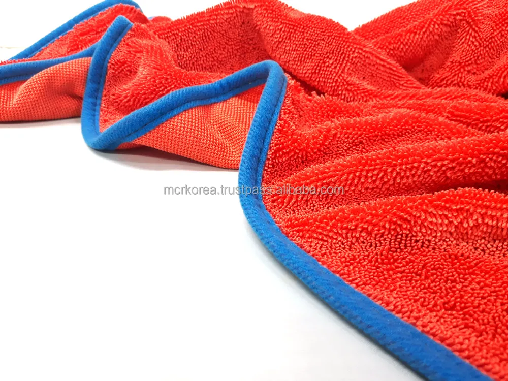 KOREAN PREMIUM TWIST MICROFIBER CAR DRYING TOWEL 550GSM 73x90cm Extra Large Quick Absorption High Pile Soft Suede Edge