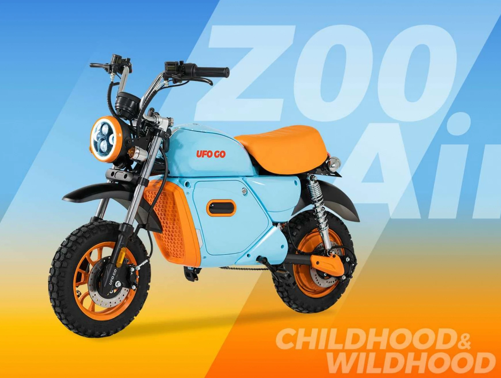 400W 48V Younger Electric Off Road Motorcycle Mini Bike with Removable Lithium Battery
