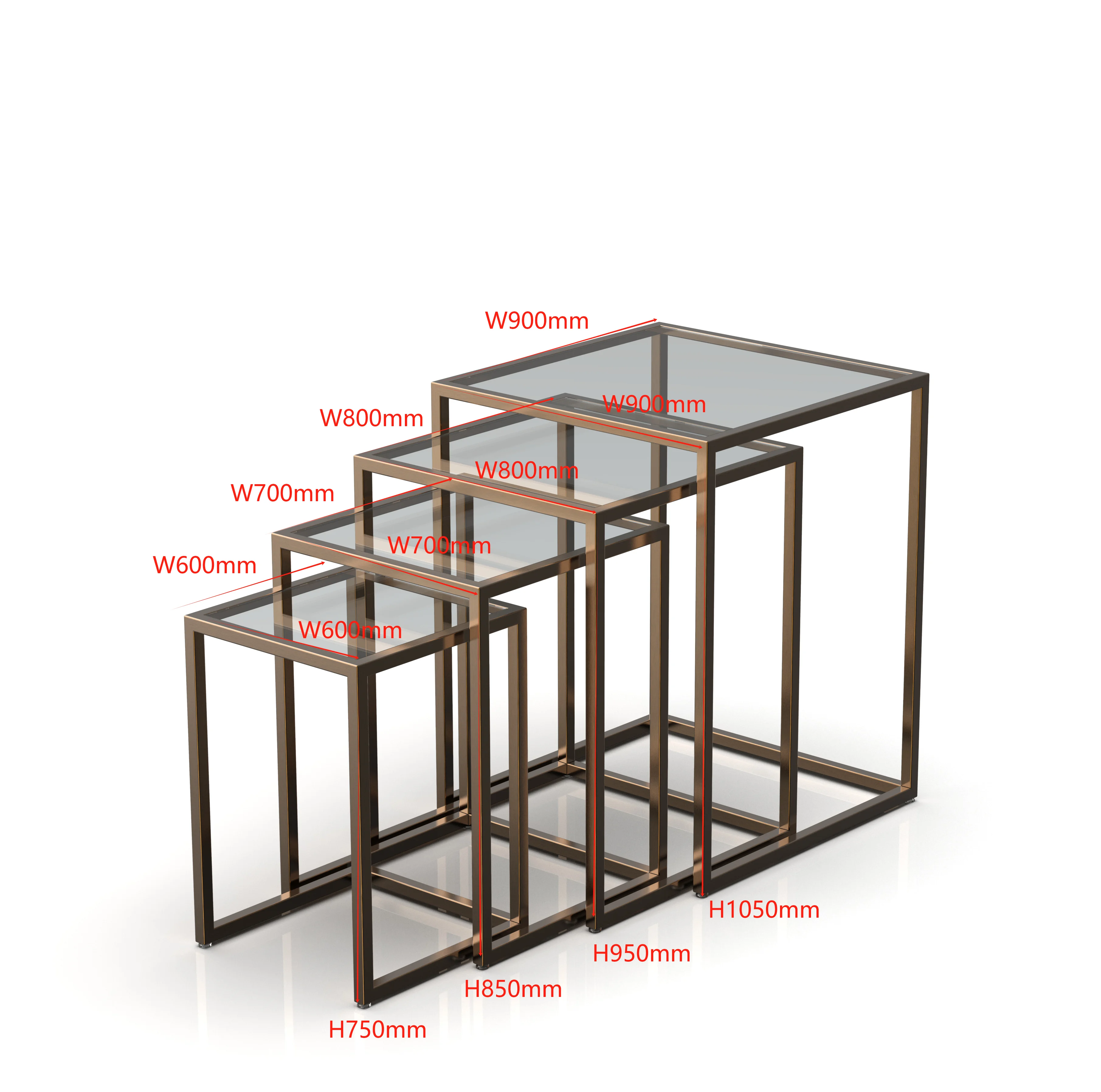 Best Seller Glass Nesting Side End Tables Set Small Stacking Drink Food Table