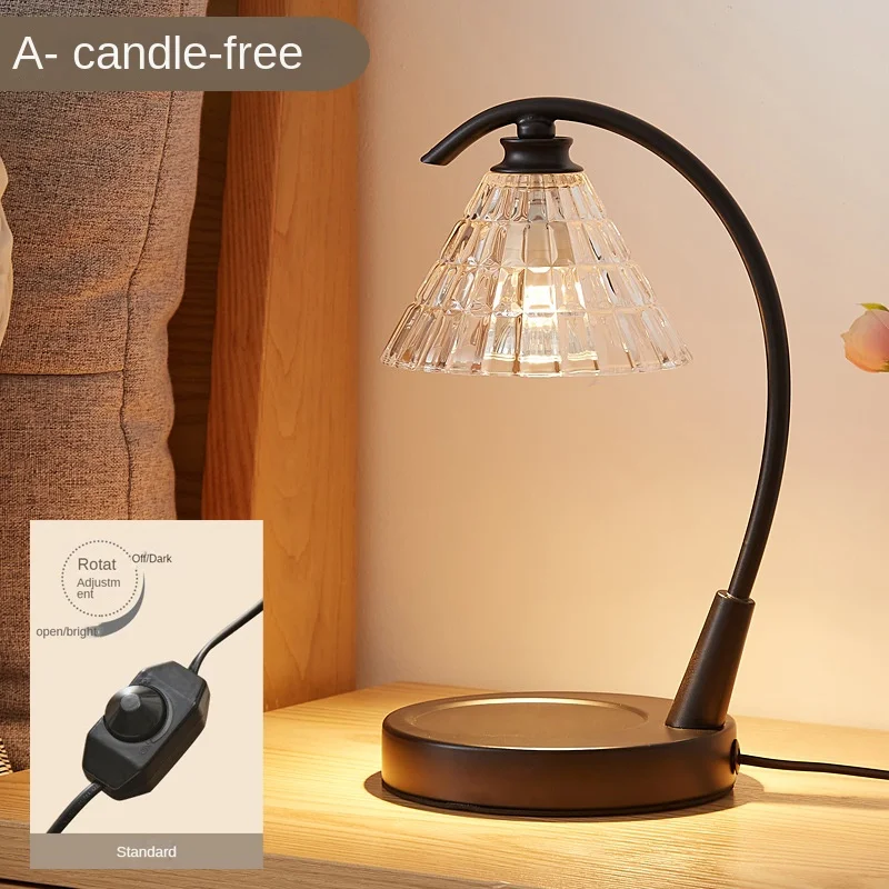 Fire Free Aromatherapy Stove Glass Essential Oil Bedroom Atmosphere Metal Melting Candle Lamp