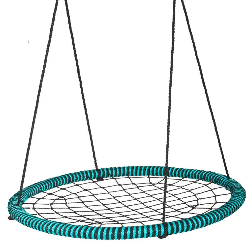 Wire steel garden kids weave blue rope nests birds spider tree swing with hook