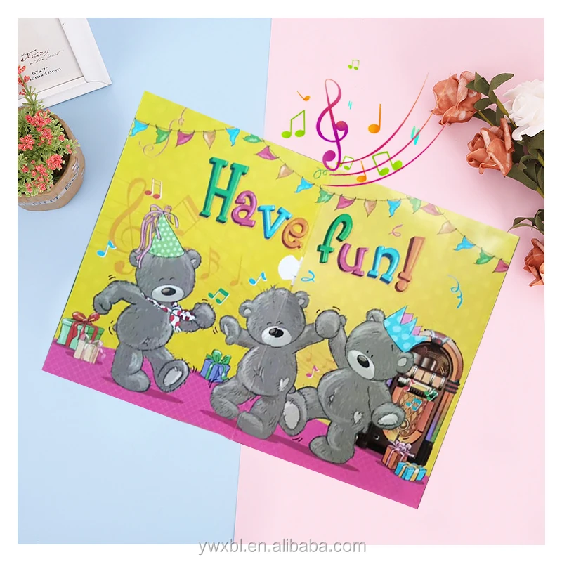 Zebulun muiscal greeting card Greeting cards music sound voice recording greeting card for party gift