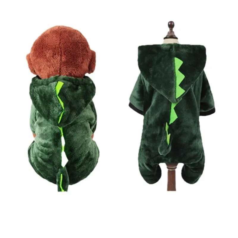 New Autumn and Winter Pet Dog Clothes Thickened Warm Teddy Corgi Fighting Dog Cat Winter Apparel Solid Pattern Wholesale