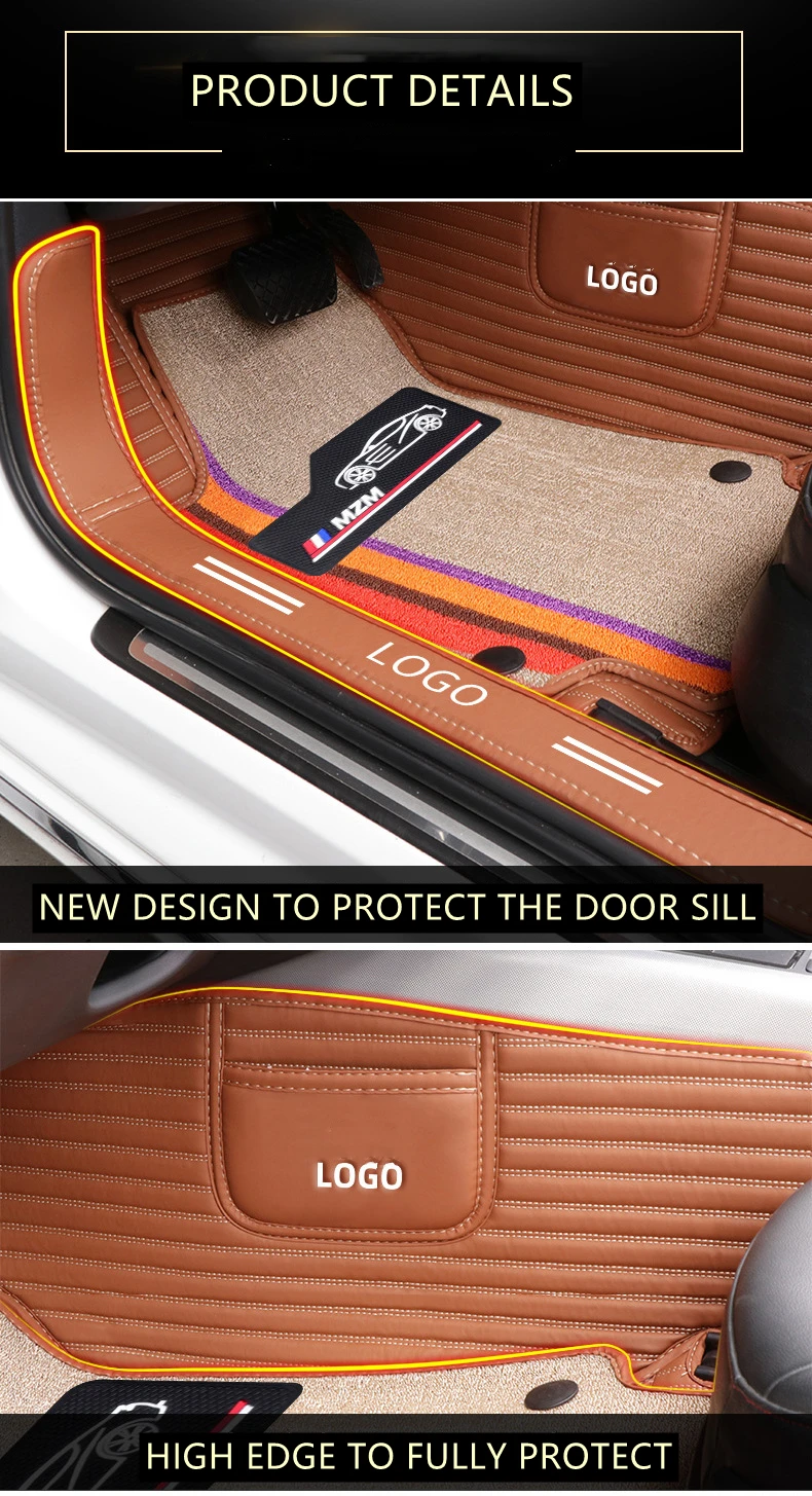 leather full set double layer with carpet 5D car floor mats for car mats camry 2018 2019 2020
